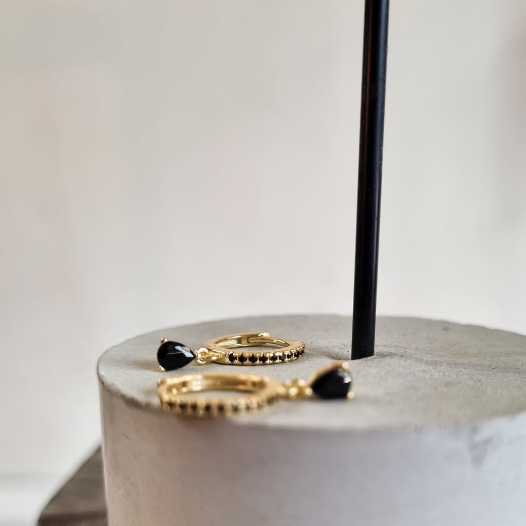 Black drop earring