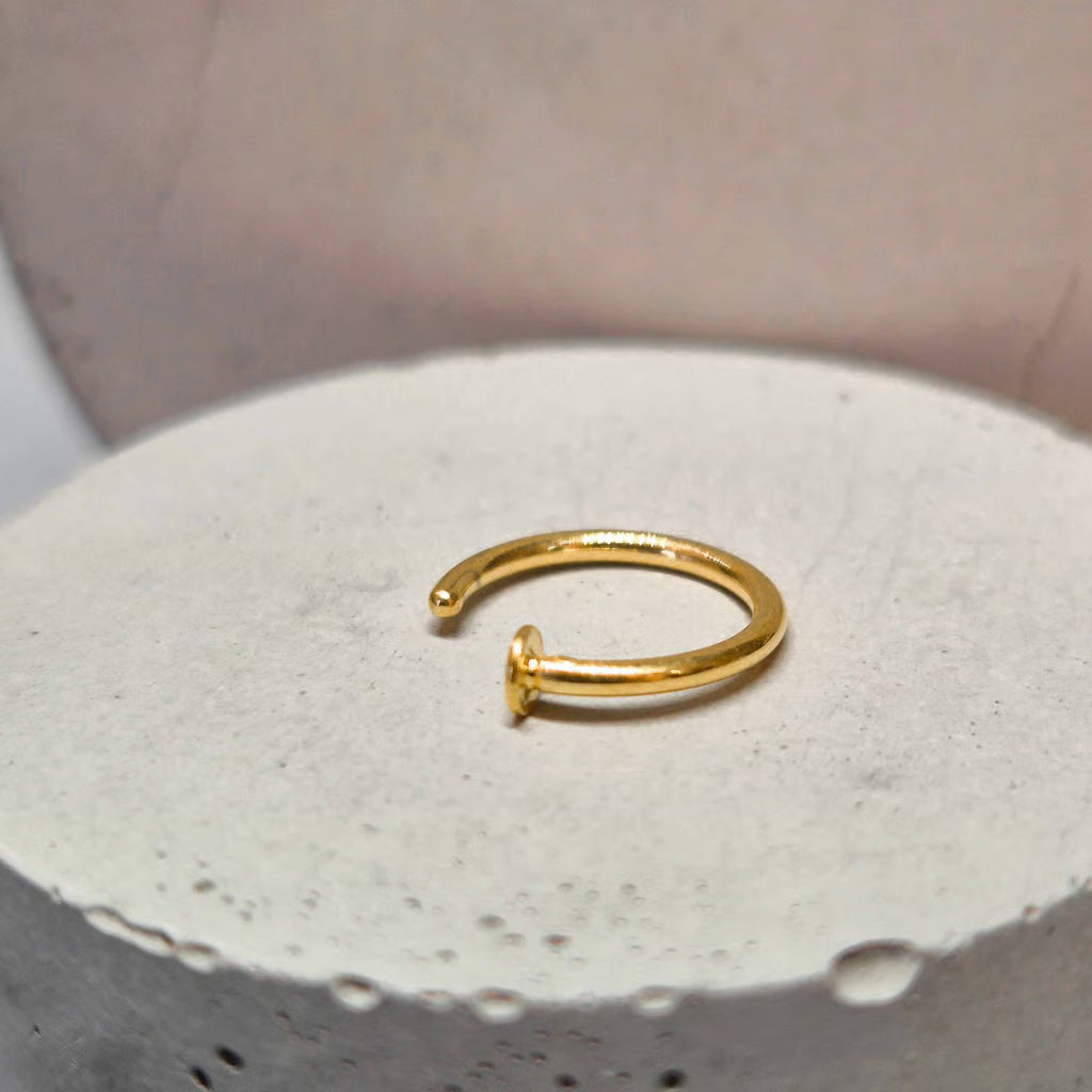 Open nose ring gold
