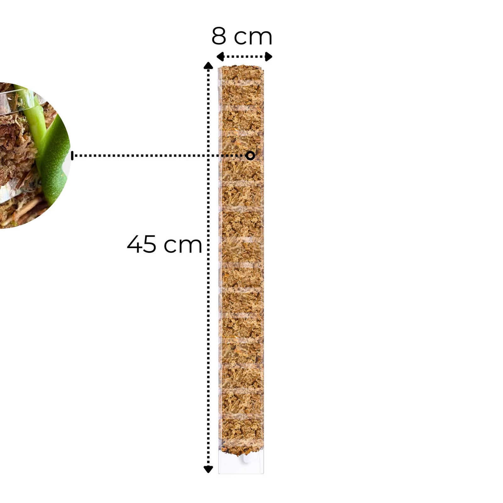 Front opening moss pole