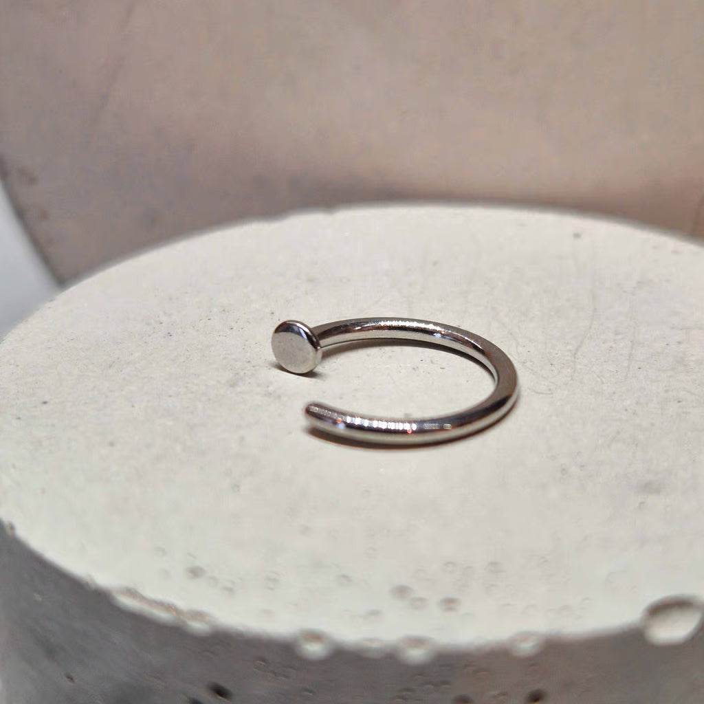 Open nose ring silver
