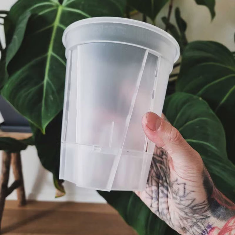 Transparent self watering pots