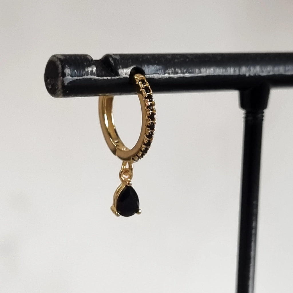 Black drop earring