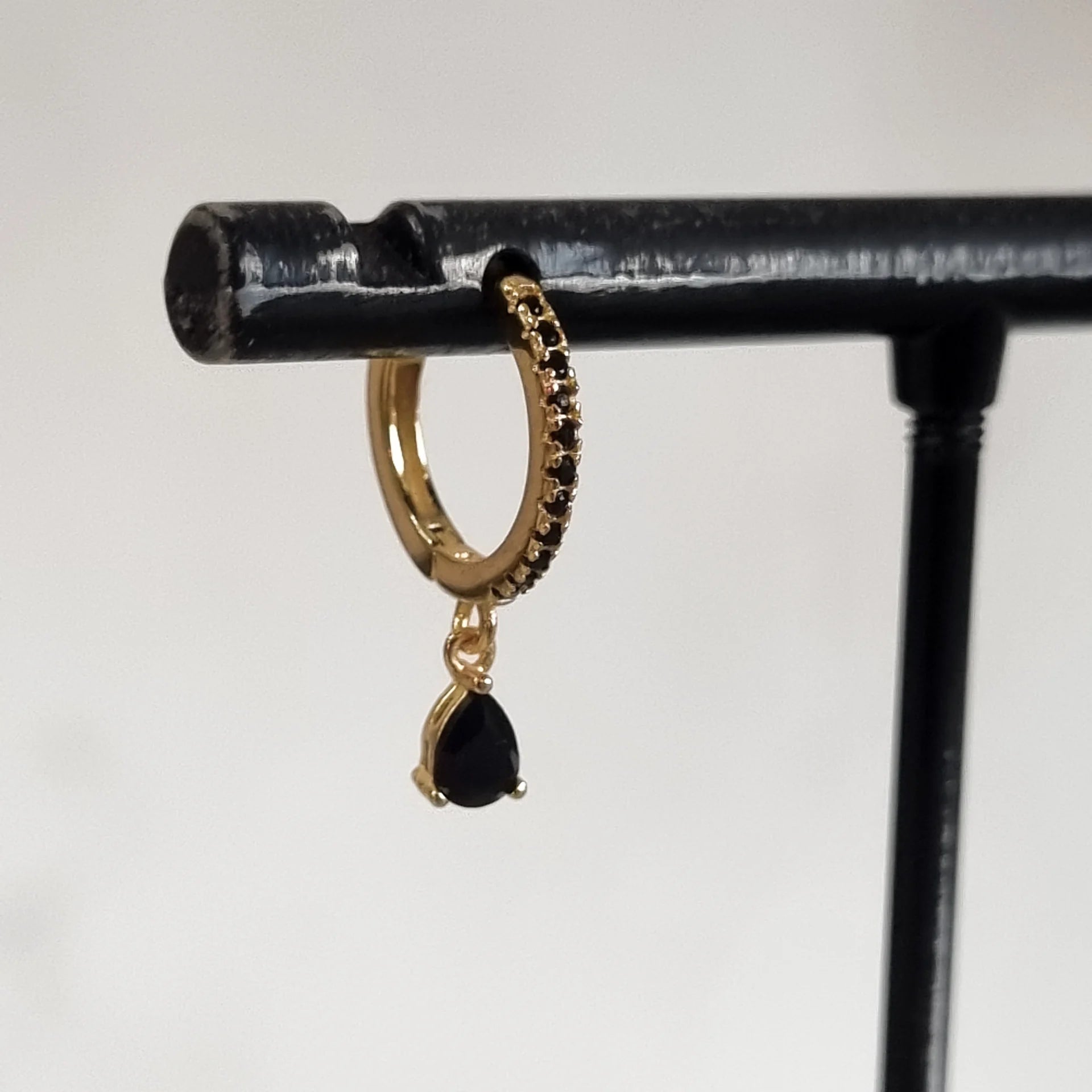 Black drop earring